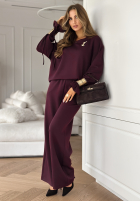 Tepláková souprava z bransoletkami Fit&Glam vínový