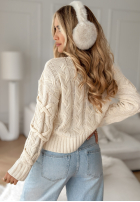 Ozdobnie pleciony Svetr Good Energy béžový