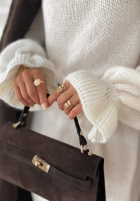 Dlouhý Svetr z golfem Soft Hug ecru