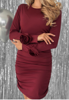 Šaty mini z marszczeniem Private Party vínová