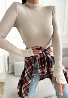 Halenka longsleeve z półgolfem First Of All Mokka