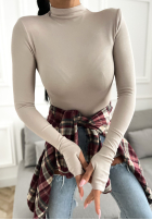 Halenka longsleeve z półgolfem First Of All Mokka