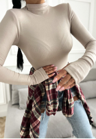 Halenka longsleeve z półgolfem First Of All Mokka