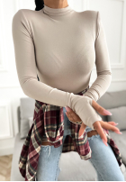 Halenka longsleeve z półgolfem First Of All Mokka