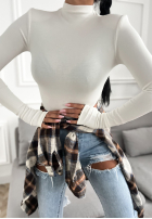 Halenka longsleeve z półgolfem First Of All ecru