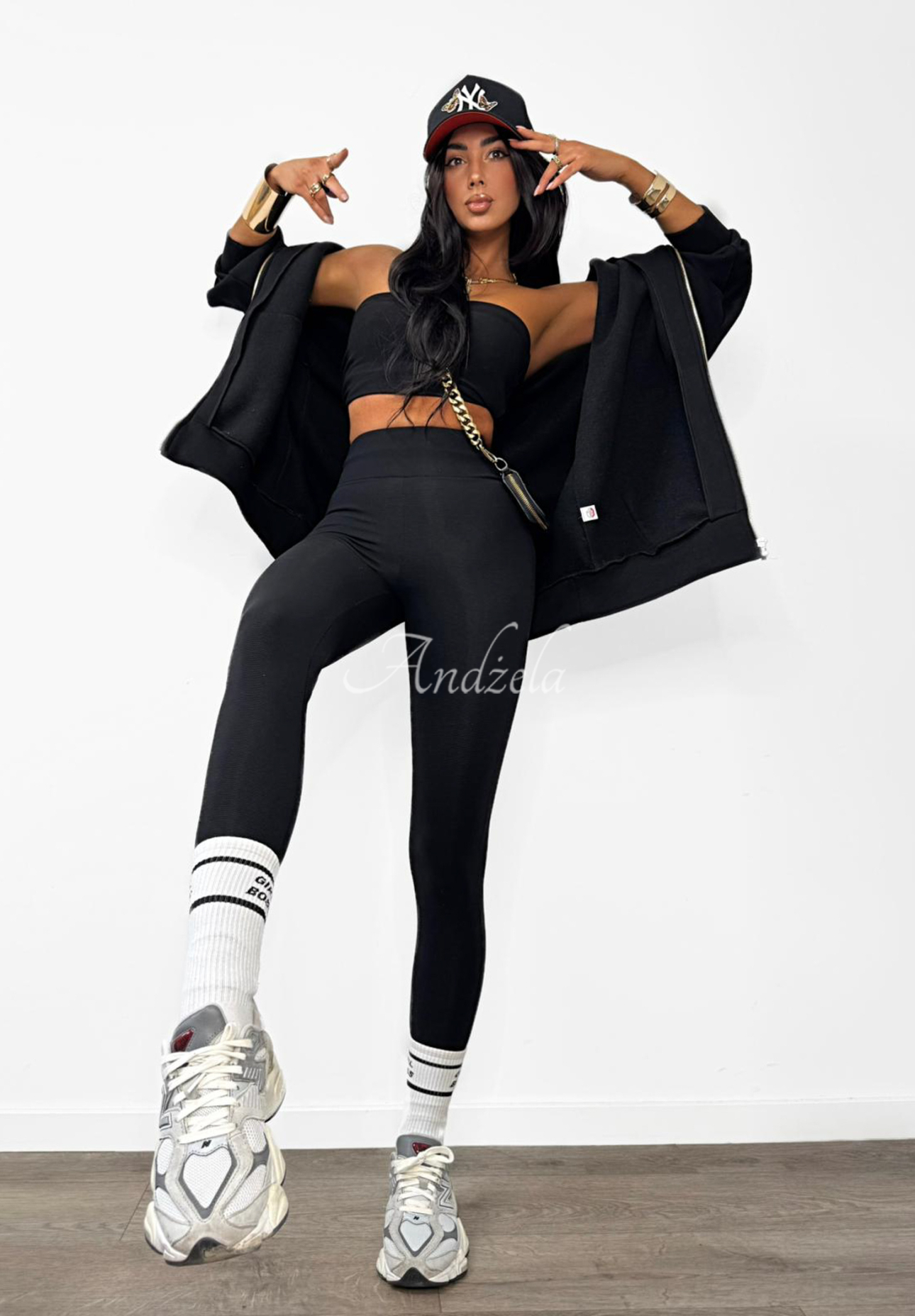 Viskózové legíny se záchytem pod patu La Milla Just Waiting černé