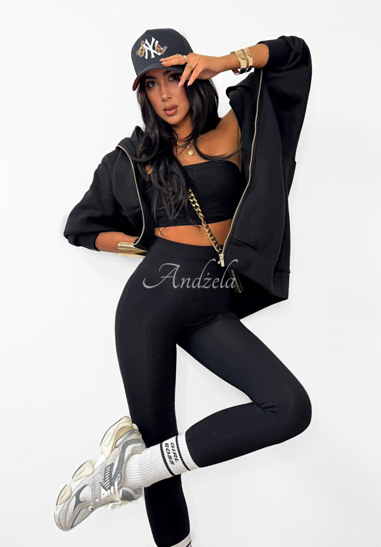 Viskózové legíny se záchytem pod patu La Milla Just Waiting černé