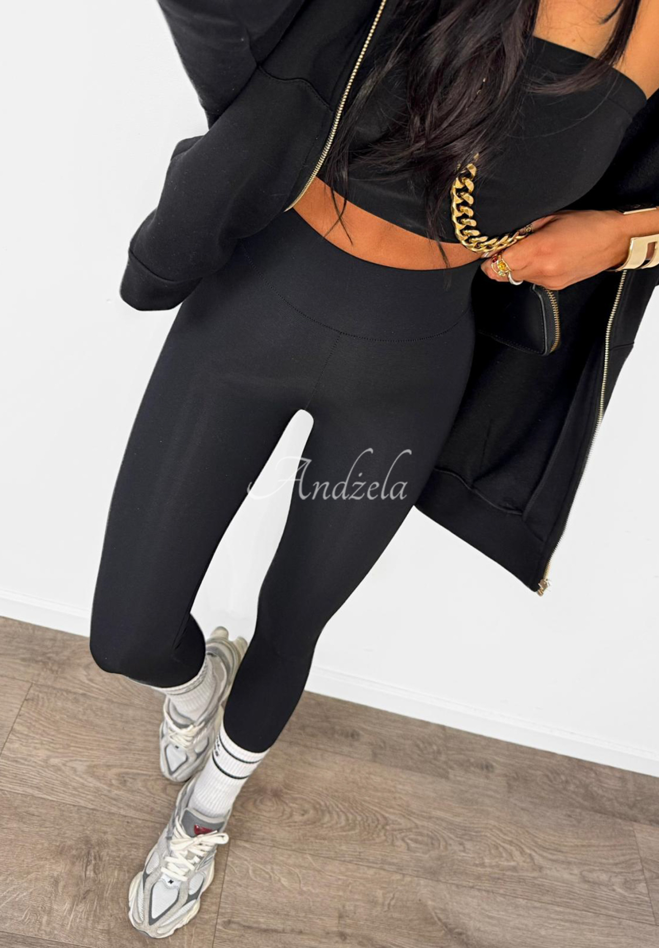 Viskózové legíny se záchytem pod patu La Milla Just Waiting černé