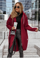 Długa Mikina s kapucí Peaceful Mind vínová