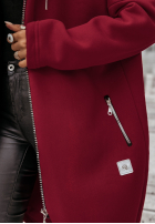 Długa Mikina s kapucí Peaceful Mind vínová