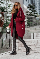 Długa Mikina s kapucí Peaceful Mind vínová