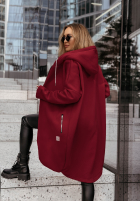 Długa Mikina s kapucí Peaceful Mind vínová