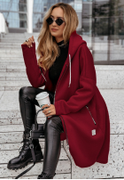 Długa Mikina s kapucí Peaceful Mind vínová