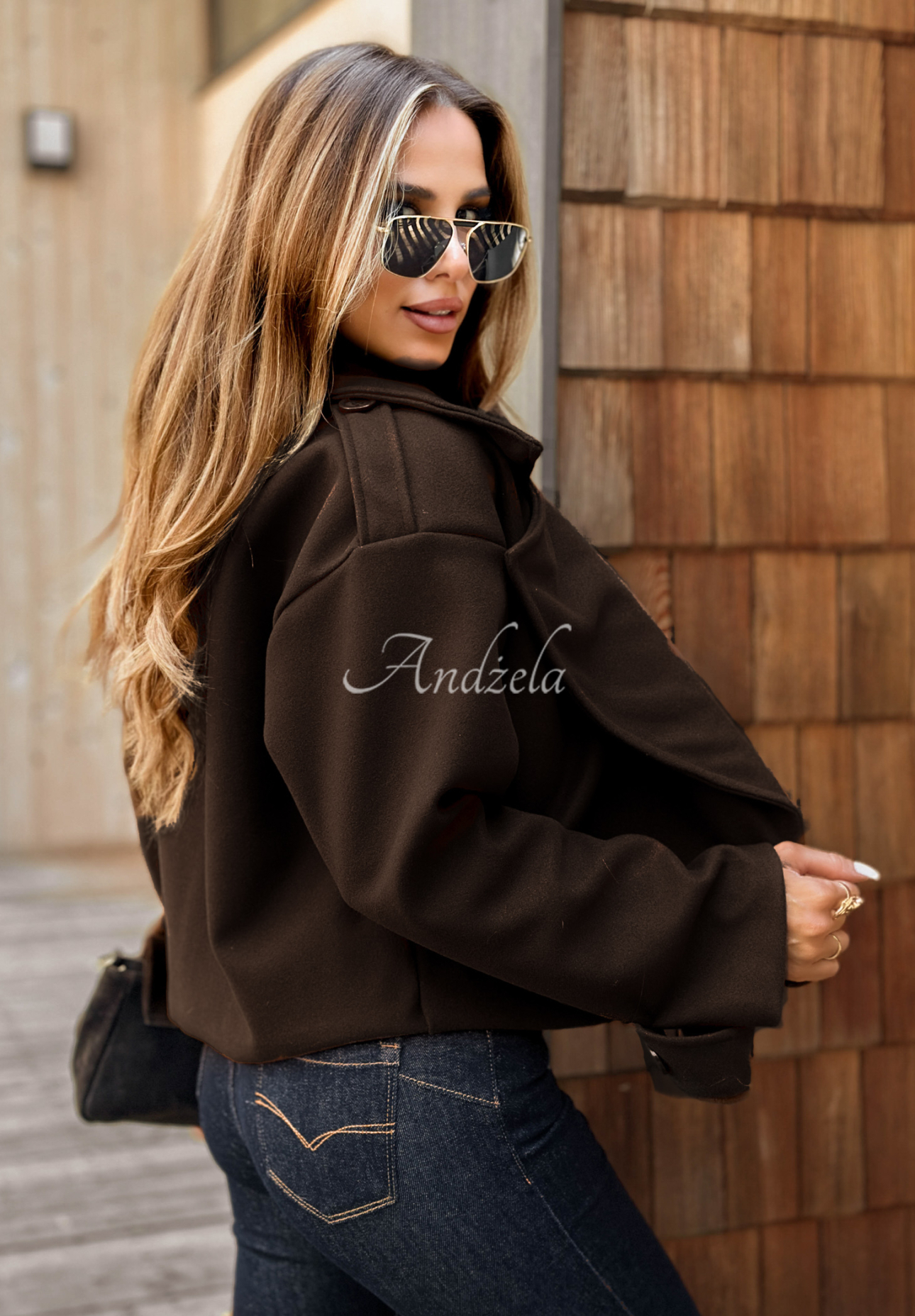 Krátký kabát West Chicago tmavě čokoládový