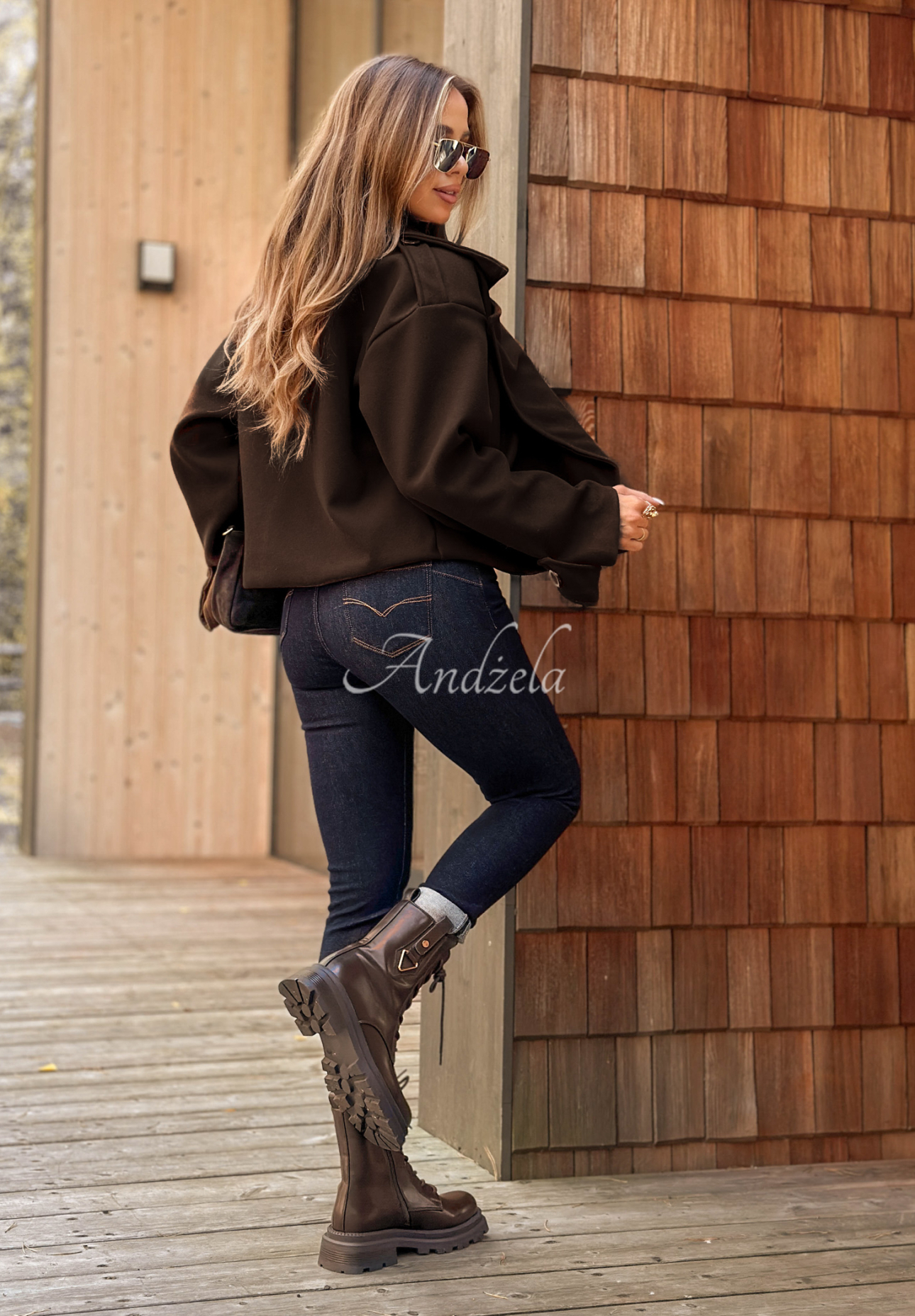 Krátký kabát West Chicago tmavě čokoládový