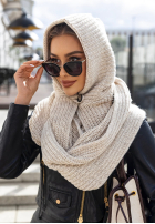 Čepice z szalikiem balaclava Shade Of WInter světle béžový