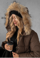 Prošívaná Bunda z futerkiem Autumn Rush čokoládová