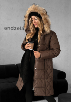 Prošívaná Bunda z futerkiem Autumn Rush čokoládová