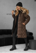 Prošívaná Bunda z futerkiem Autumn Rush čokoládová