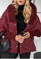 Bunda oversize s kapucí Sancha vínová