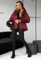 Bunda oversize s kapucí Sancha vínová