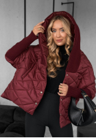 Bunda oversize s kapucí Sancha vínová