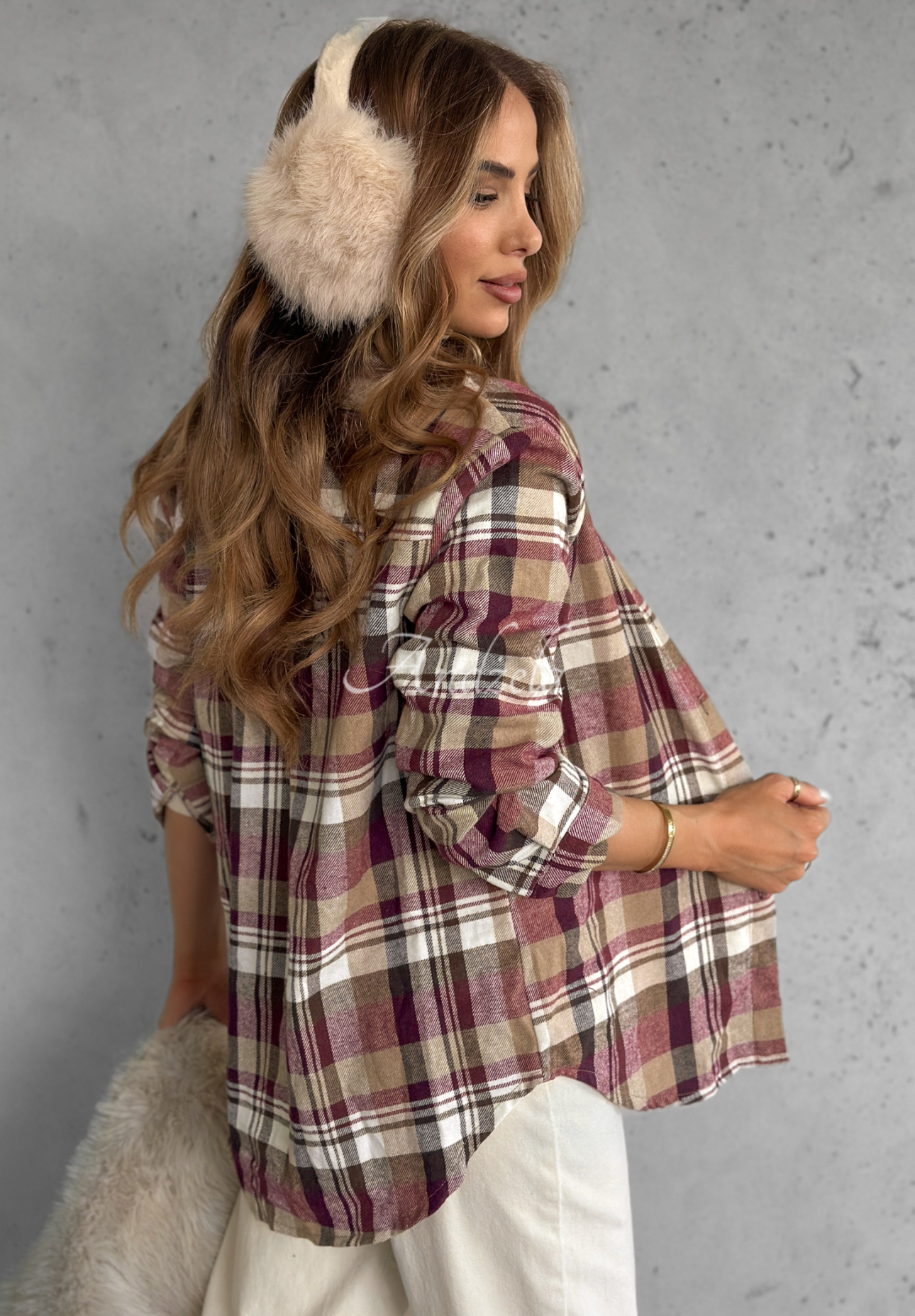 Košile s károvaným vzorem Gone Tomorrow vínová