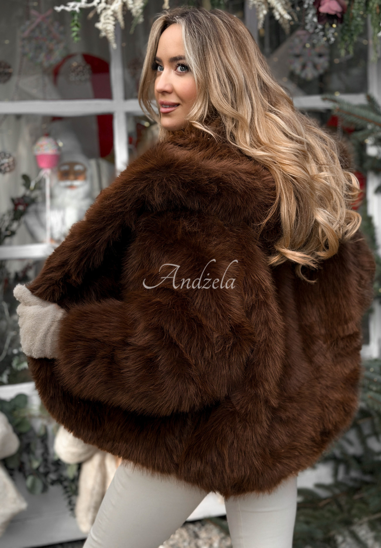 Krátká kožešinová bunda Rainy Mood čokoládové