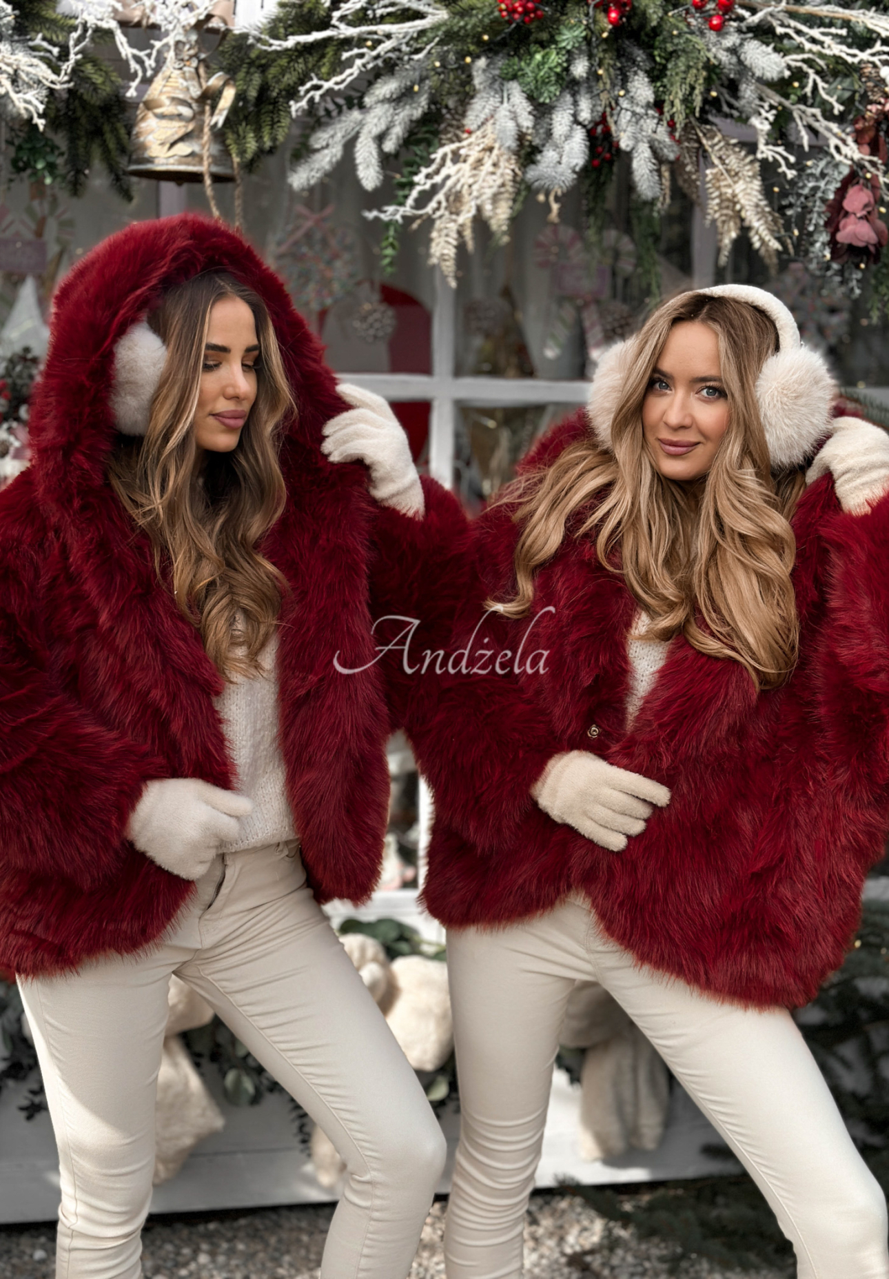 Krátká kožešinová bunda Rainy Mood bordové