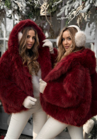 Krátká Bunda futerko Rainy Mood bordové