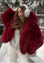 Krátká Bunda futerko Rainy Mood bordové