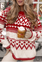 Vzorovaný sweterek Christmas Mission czerwono-Bílá