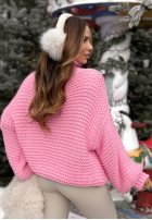 Pleciony Svetr z wełną Winter Is In The Air růžový