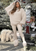 Pleciony Svetr z wełną Winter Is In The Air béžový