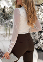 Siateczkowa Halenka z marszczeniem i dżetami Lights On Me Bílá