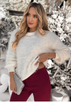 Svetr alpaka z kryształkami Soft And Dazzling ecru