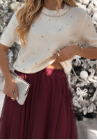 Svetr z perełkami Covered In Pearls ecru