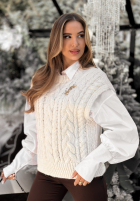 Svetrová vesta s alpakou a vlnou Willow Woods ecru