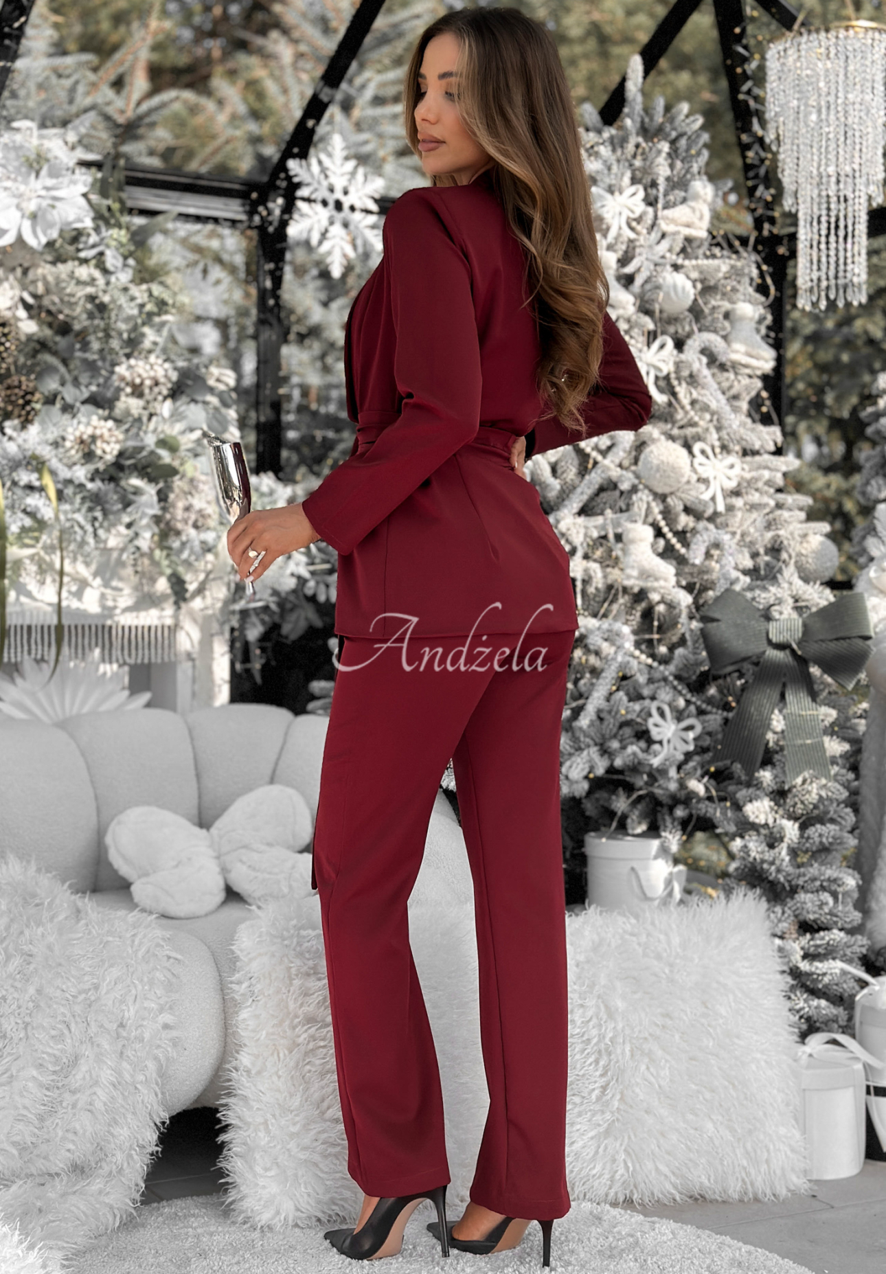 Souprava sako a kalhoty Old News vínový