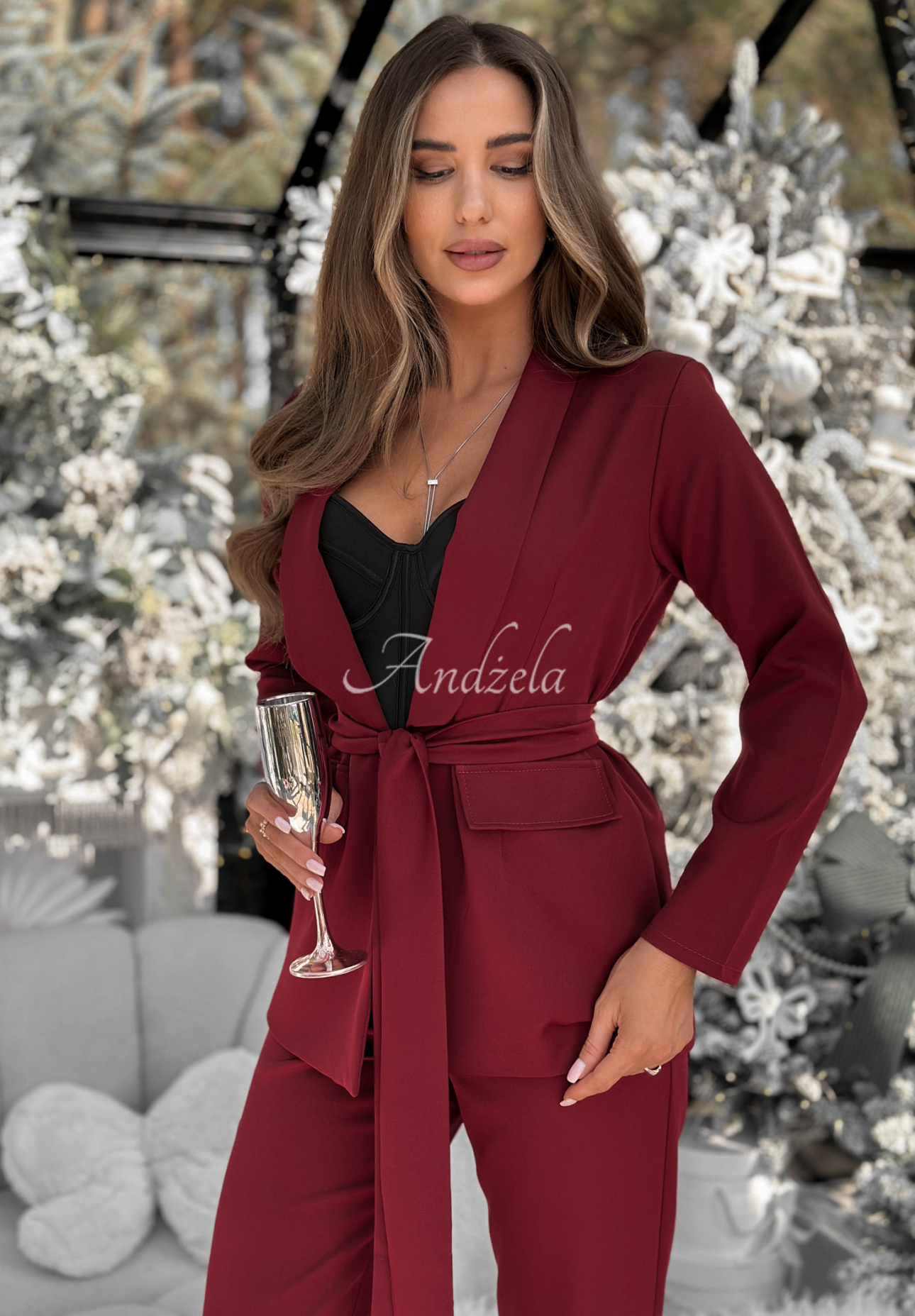 Souprava sako a kalhoty Old News vínový