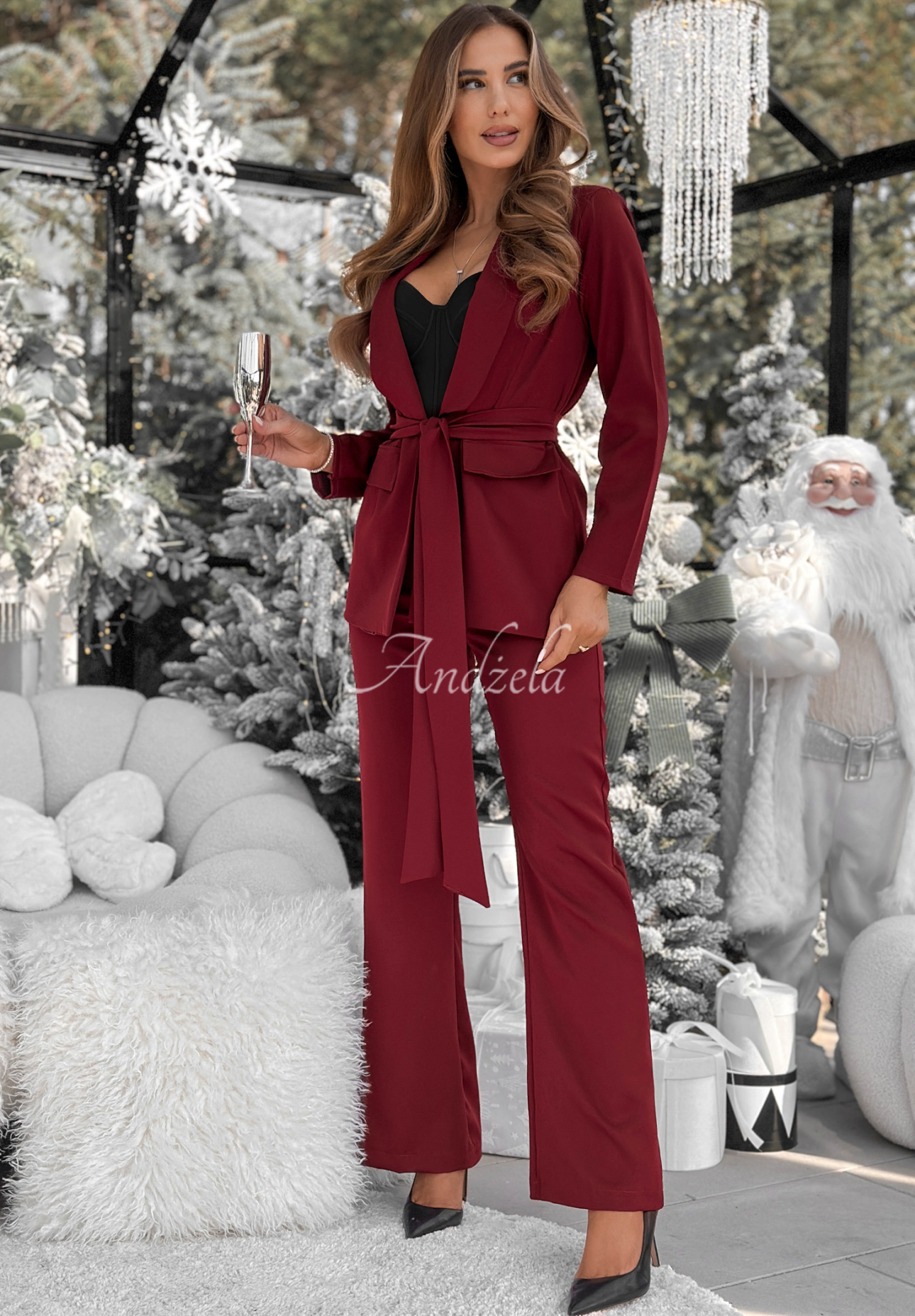 Souprava sako a kalhoty Old News vínový