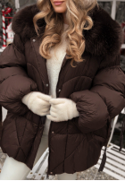 Prošívaná Bunda z futerkiem Cold Without You čokoládová