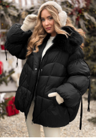 Prošívaná Bunda z futerkiem Cold Without You černá