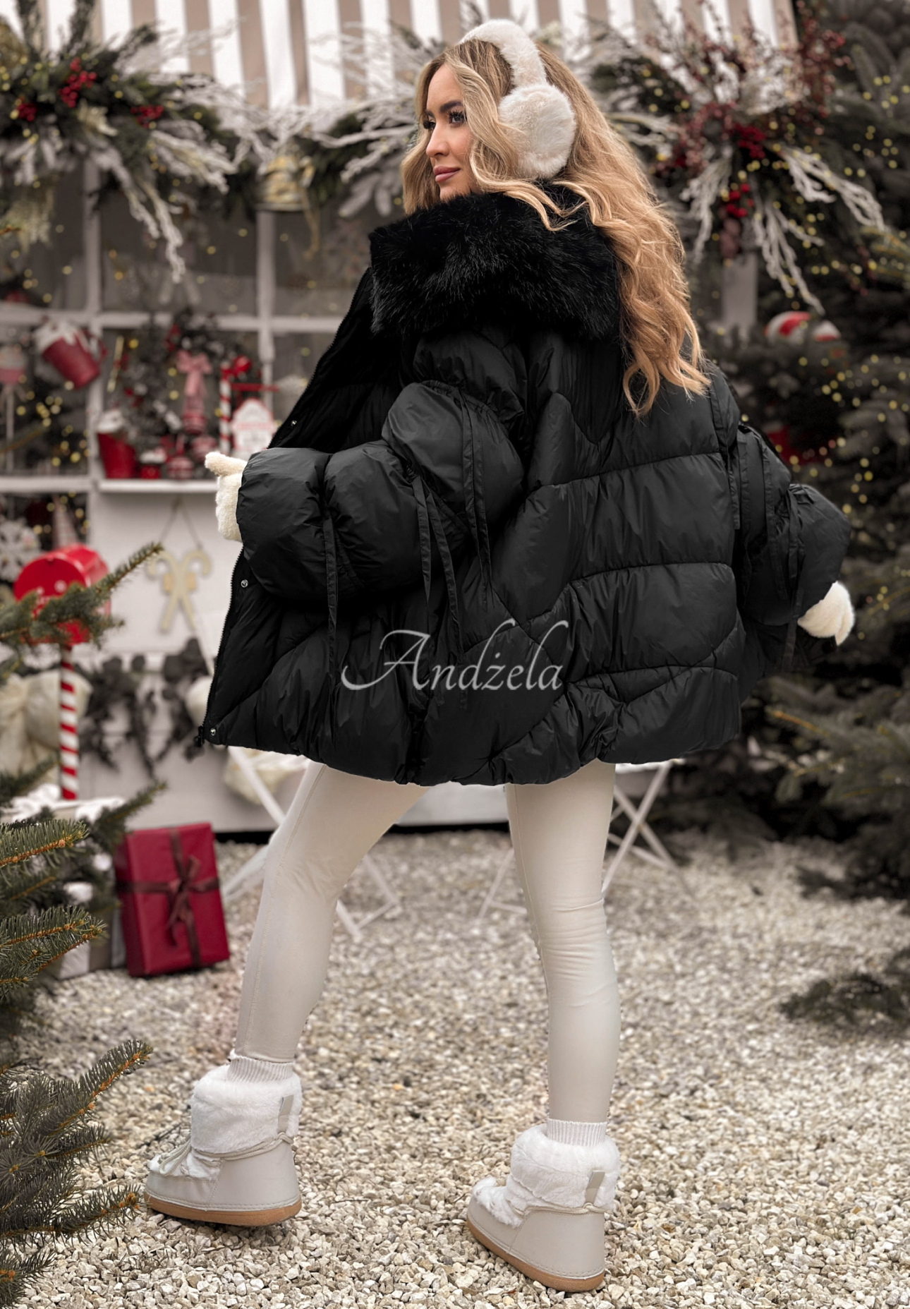 Prošívaná bunda s kožíškem Cold Without You černá