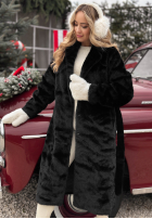 Dlouhý Kabát futerko October Chill Černé