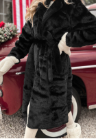 Dlouhý Kabát futerko October Chill Černé