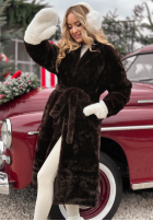 Dlouhý Kabát futerko October Chill čokoládový