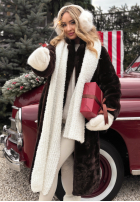 Dlouhý Kabát futerko October Chill čokoládový