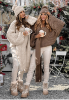 Pleciony Svetr z wełną Winter Is Calling béžový