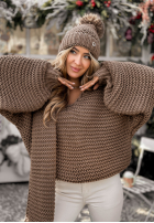 Pleciony Svetr z wełną Winter Is Calling Mokka